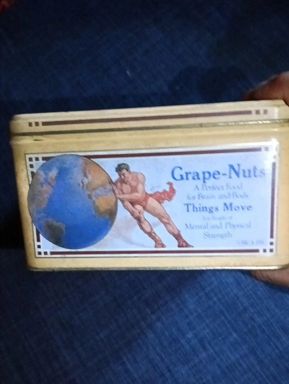 Grape-Nuts Vintage Tin Storage - Yellow